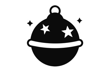 jingle-bell-ornament-with-stars--silhuette---vecto.eps