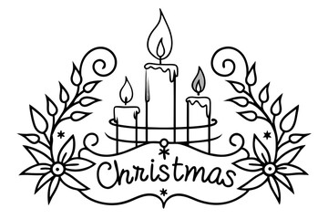 Naklejka premium Christmas candles and Bible verses in decorative background vector illustration