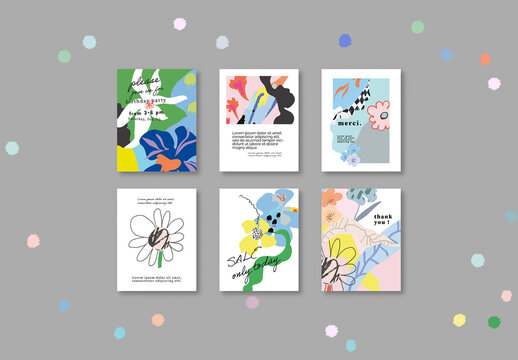 Artistic Floral Cards Layout