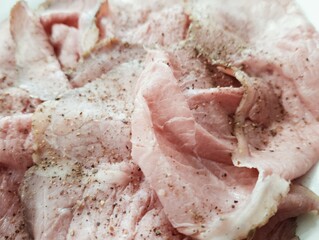 English roast beef slices on a plate