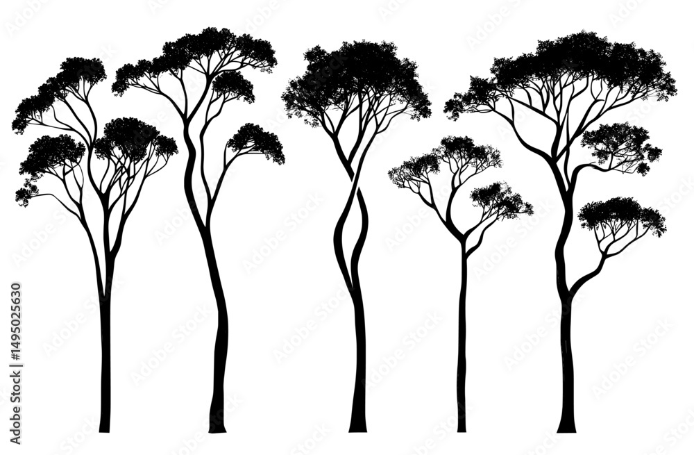 Poster modern architecture and landscape design can utilize a set of graphics elements featuring the outlin