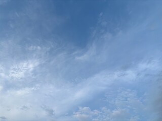 clean bright blue sky background with beautiful clean white clouds, creative natural background