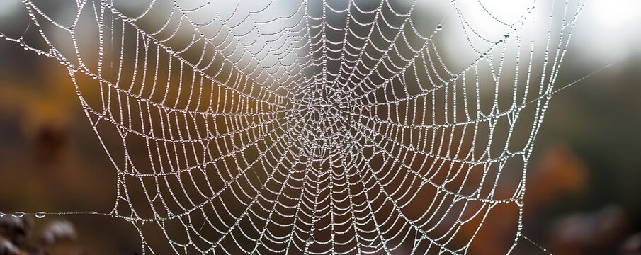 spider web with dew drops