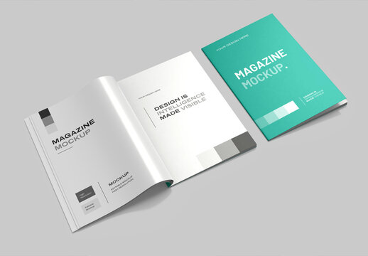 Magazine Cover Mockup Flatlay