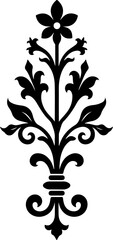 Ornate Floral Silhouette Tree