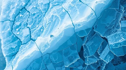 Close-Up Texture and Cracks of an Iceberg
