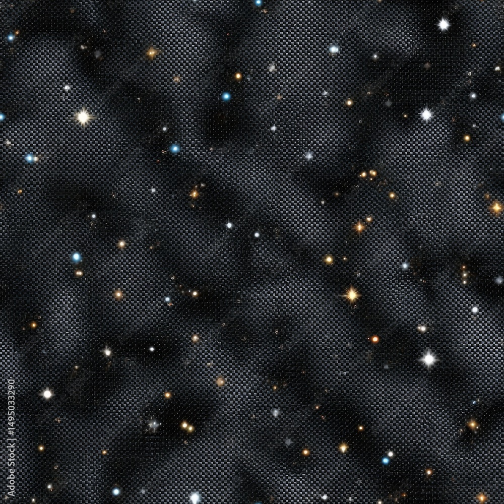 Poster explore an abstract blue glowing backdrop of pixel dots and stars, illustrating big data and ai in c