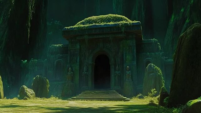 Mysterious ancient structure forest - Powered by Adobe