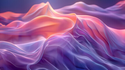 Obraz premium Abstract 3D Purple and Orange Wavy Background
