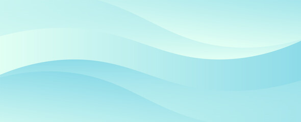 Obraz premium Minimalist banner background. Green and blue gradient. Wave background. Simple design. Vector