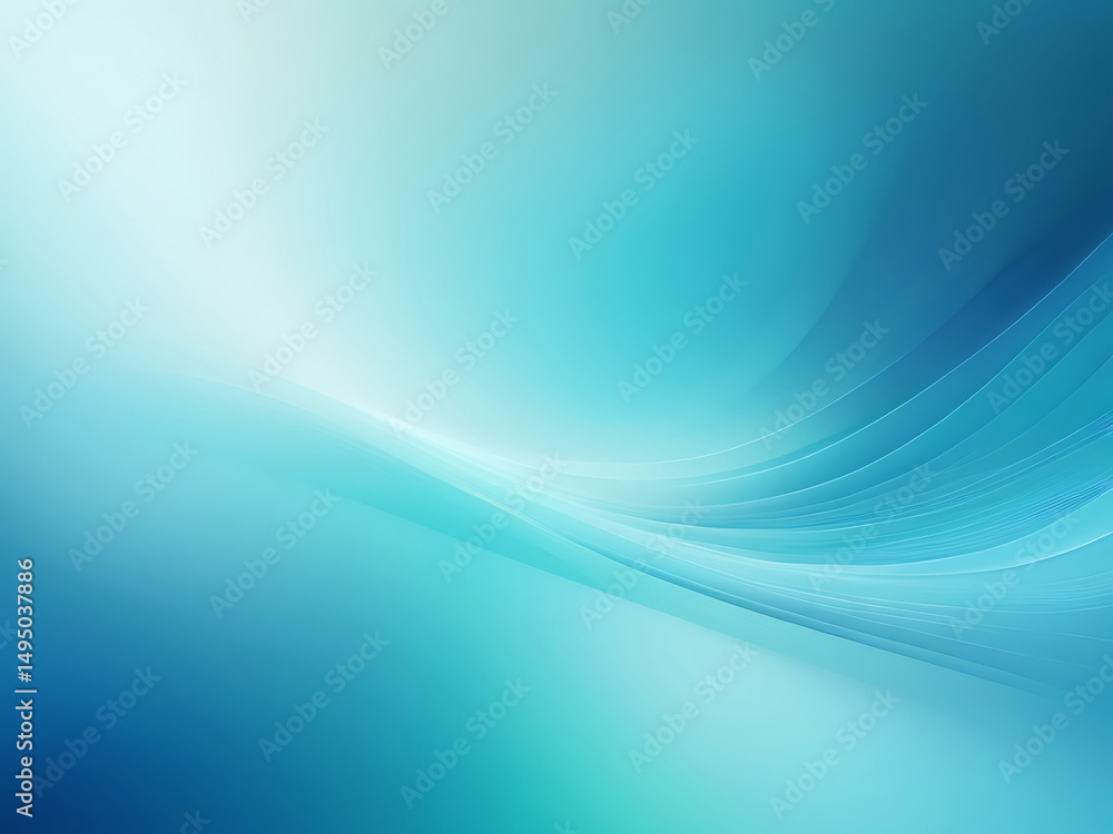 Poster abstract blue wave background with smooth gradient flow, modern light texture, clean vector pattern,