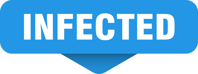 infected sticker. infected sign on transparent background