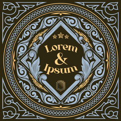 Decorative vintage ornate label design blank card