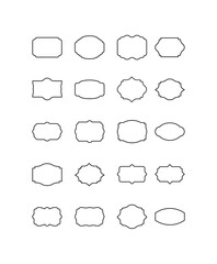 Collection of Elegant Blank Outline Frames and Labels for Design and Craft Projects