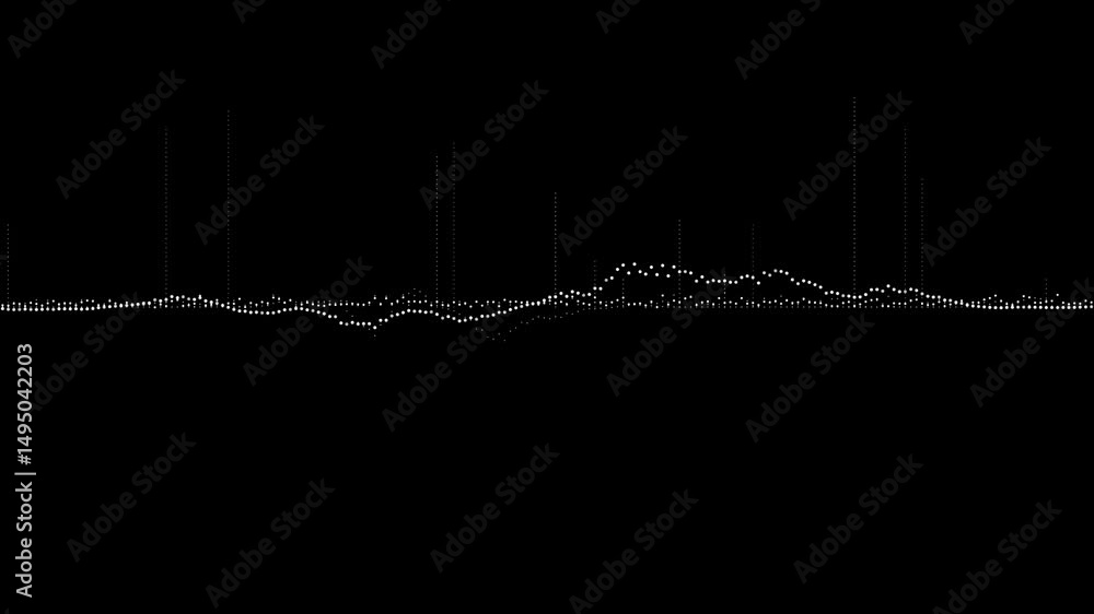 Poster abstract dot pattern over black background with symmetrical design