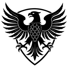 eagle shield with wings, bird, eagle, vector, wing, wings, illustration, tattoo, feather, symbol, silhouette, animal, flying, design, angel, dove, icon, black, sign, tribal, art, love, heart, hawk, dr