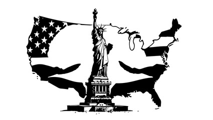 Statue of liberty vector illustration, statue, woman, illustration, sculpture, vintage, vector, art, drawing, antique, ancient, justice, dress, old, statue of liberty, lady, retro, liberty, law, warri © gfxtorab