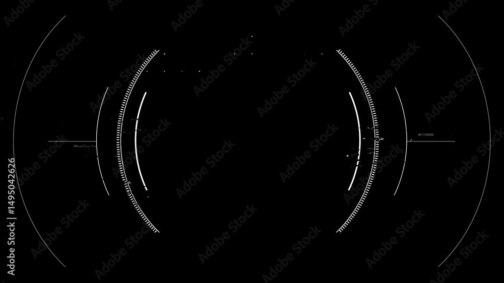 Poster abstract futuristic hud interface with digital circles and tech elements