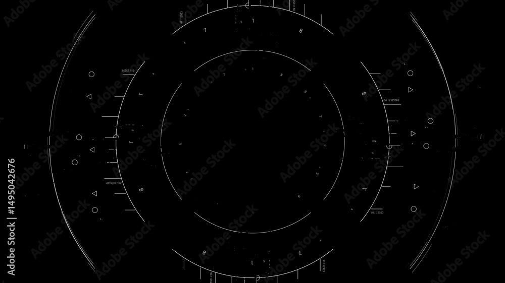 Poster futuristic transparent hud interface with circular design elements