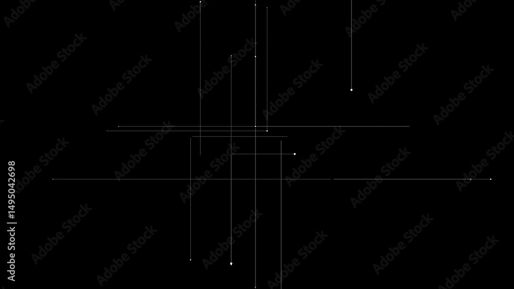 Aufkleber minimalistic black and white geometric line art pattern with intersecting lines