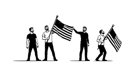 business man with flag , silhouette, people, vector, business, woman, illustration, black, evolution, businessman, men, silhouettes, person, art, group, shopping, outline, couple, team, set, walking, 