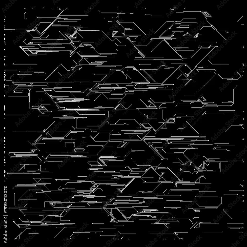 Poster abstract geometric lines on black background creating modern technology concept