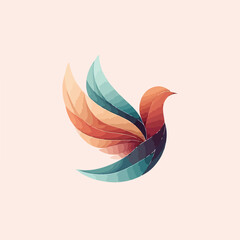 Obraz premium dove with abstract design and soft and simple background