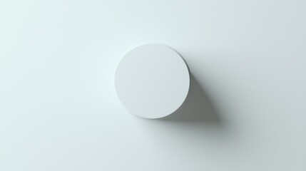 Minimalist presentation featuring a pristine white disk casting a soft shadow