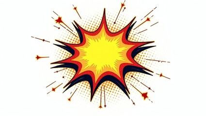 Vibrant and dynamic explosion illustration, full of energy and impact. A bold visual representation