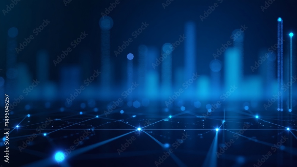 Poster abstract digital data representing a futuristic world of technology, connectivity, and innovation. t