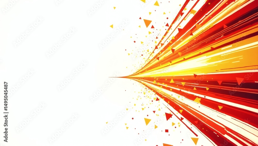 Poster dynamic lines of vibrant energy streaking across the frame, evoking a sense of speed and motion.