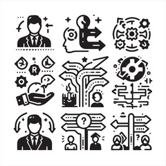 Human Resources icon set. Business related line icons: HR, recruitment, employment, office, management, business people, teamwork, resume, career and more. Editable stroke. Vector illustration