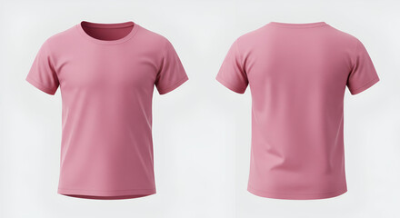 Plain mauve t-shirt displayed front and back view against a white background. Blank, unisex tee showcasing soft texture and a simple crew neckline, ideal for promotional use.