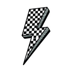 Checkerboard Lightning Bolt Pop Art Vector