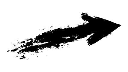 Naklejka premium Black arrow marker isolated on a white background. Bold black arrow white background.