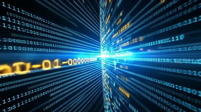 Digital Data Stream: A Visual Representation of Binary Code