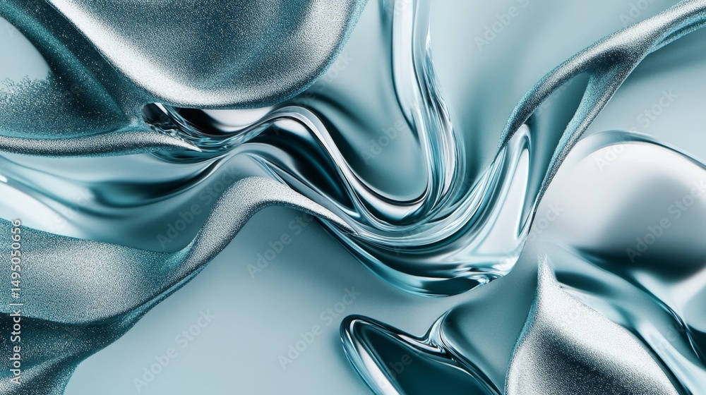Aufkleber abstract 3d render of fluid liquid background in soft colors