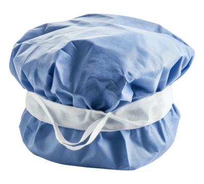 Blue and white medical non woven disposable on transparent background