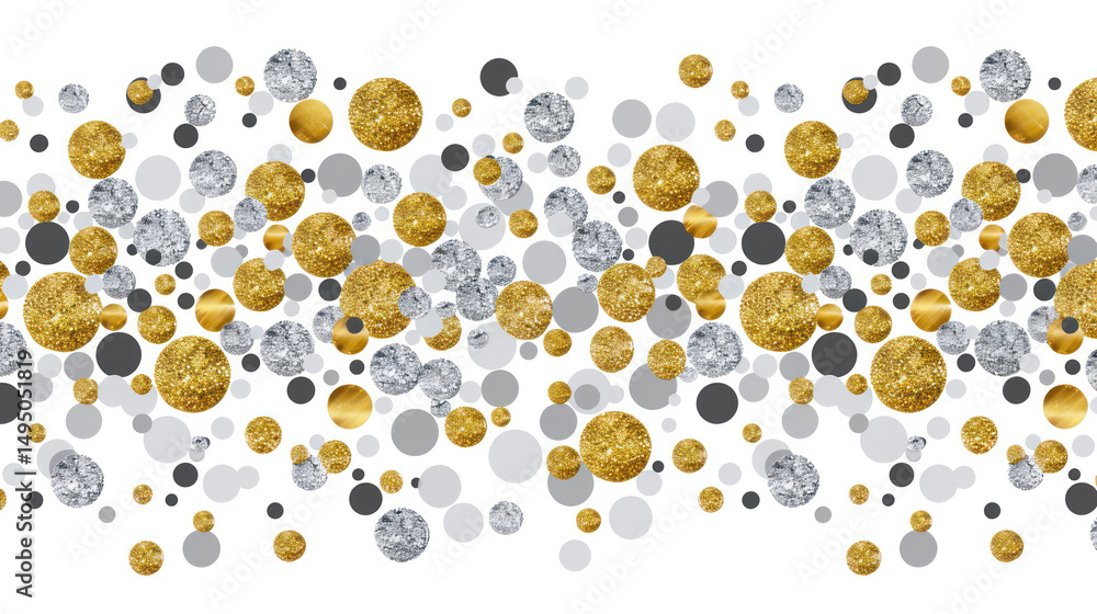 Poster abstract pattern of colorful circles and glittering textures on a light background, ideal for festiv