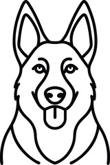 German Shepherd Dog Line Drawing Illustration