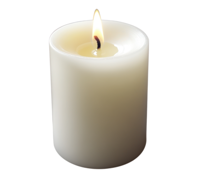 Candle White background on transparent background