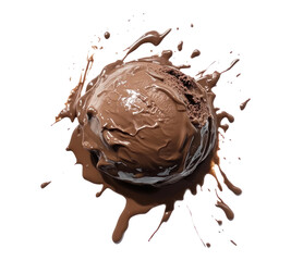 Chocolate Ice Cream on transparent background