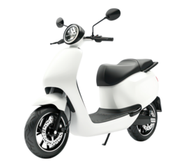 Electric scooter on transparent background
