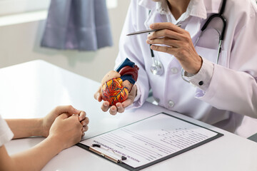 Heart patients are seeing cardiologist for examination and treatment their heart condition because they feel an abnormality. Cardiac surgeons are checking for abnormalities provide correct treatment.