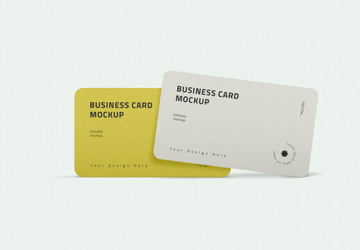Rounded Corner Business Card Mockup