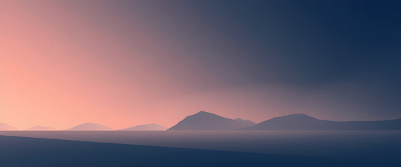 Fototapeta premium Mountains with soft sunset reflection