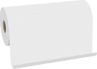 Naklejka premium Clean, minimalist illustration of a roll of paper against a neutral grey background. Perfect for representing concepts of new beginnings, potential, or simplicity.