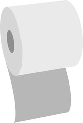 Clean, minimalist illustration of a roll of toilet paper against a vibrant blue background.