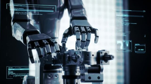 A detailed look at an advanced robotic arm demonstrating precision and mechanics in a high-tech environment. This innovative technology showcases the future of automation.