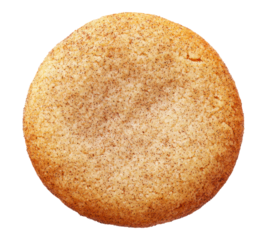 A snickerdoodle cookie with a dusting on transparent background